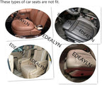Ultra-Luxury PU Leather Car Seat Protection Cover Car Seat Cover for Most Four-Door Sedan&SUV,Single Seat Cover Without Backrest 1PCS (W 20.8× D 21× T 0.2inch) (3D-Beige)