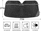 Black Leopard Car Windshield Sun Shade Animal Skin Print Foldable UV Ray Sun Visor Protector Sunshade to Keep Your Vehicle Cool (51" x 27.6")