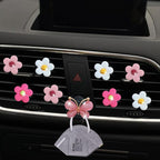 Cute Daisy Air Vent Clips 9 Pcs Flower Car Air Fresheners Vent Clips Charms Car Diffuser Vent Clip Car Decor Car Interior Decoration Cute Car Accessories for Women (White&Pink&Light Pink)