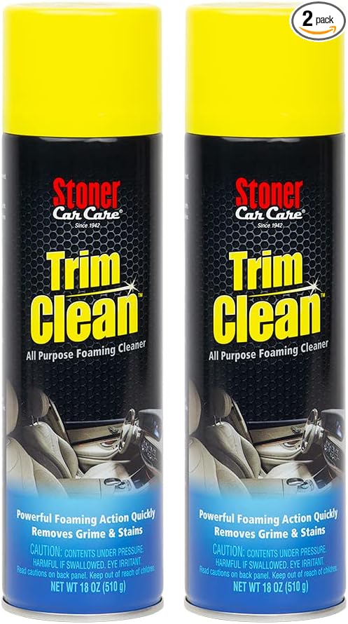 Stoner Car Care 91134-2PK Trim Clean – All-Purpose Foaming Automotive Interior Cleaner, Fast-Acting Formula Quickly Removes Grime, Dirt & Stains from Trim, Consoles & Plastics – 18 oz (Pack of 2)