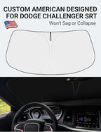 Proadsy 2026 Upgrade Front Windshield Sun Shade Foldable Sunshade Protector Custom Fit 2015-2023 Dodge Challenger Coupe, SRT Hellcat, Redeye, Widebody, SXT, RT Scat Pack, GT, RT, TA Coupe Accessories