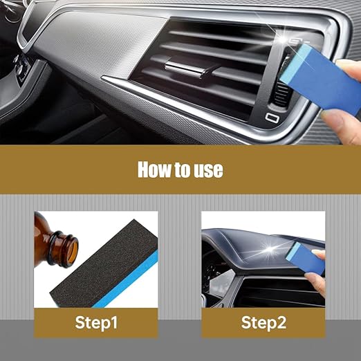 2025 Upgrade Crystal Coating for Car, Plastic Parts Crystals Coating, Plastics Parts Crystal Coating Plastic Restorer with Spong, Long Duration Refurbish Coatings Agent for Automotive Plastics (2Set)