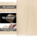Ziciner Car Center Console Cover, Leather Memory Foam Armrest Cushion Protection Pad, Waterproof Hand Rest Pillow with Height Increase, Universal Accessory for Most Car (Beige #Angel)