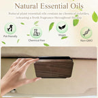 Car Air Freshener - Natural Wood Air Freshener - Plant Essential Oils Car Odor Eliminator Long Lasting Scent with Visor Clip for Vehicle Cabin Truck SUV - Pack of 3 (Teak-Pine-Amber)