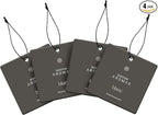 Doctor Aromas Hanging Long-Lasting Car Perfume & Air Freshener – Tea, Rose & Sandalwood Fragrance – Odor Eliminator Auto Hanging Diffuser for Vehicle, 4 Pack (Blanc)