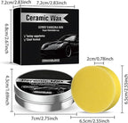 Ceramic Wax Cream, Strong Protection Car Coating Polishing Wax, Auto Car Scratch Repair Remover Paste, Paint Care Lasting Protection Waxes with Sponge(2Pcs)