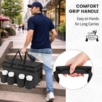 CIVJET Insulated Food Delivery Bag with 4 Cup Holders, XX-Large Insulated Grocery Bags Keep Food Hot/Cold, Cooler Bags with Drink Carrier, Food Carrier Catering Bag, Commercial Food Warmers, Black