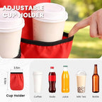 CIVJET Insulated Food Delivery Bag with 4 Cup Holders, XX-Large Insulated Grocery Bags Keep Food Hot/Cold, Cooler Bags with Drink Carrier, Food Carrier Catering Bag, Commercial Food Warmer Bag, Red