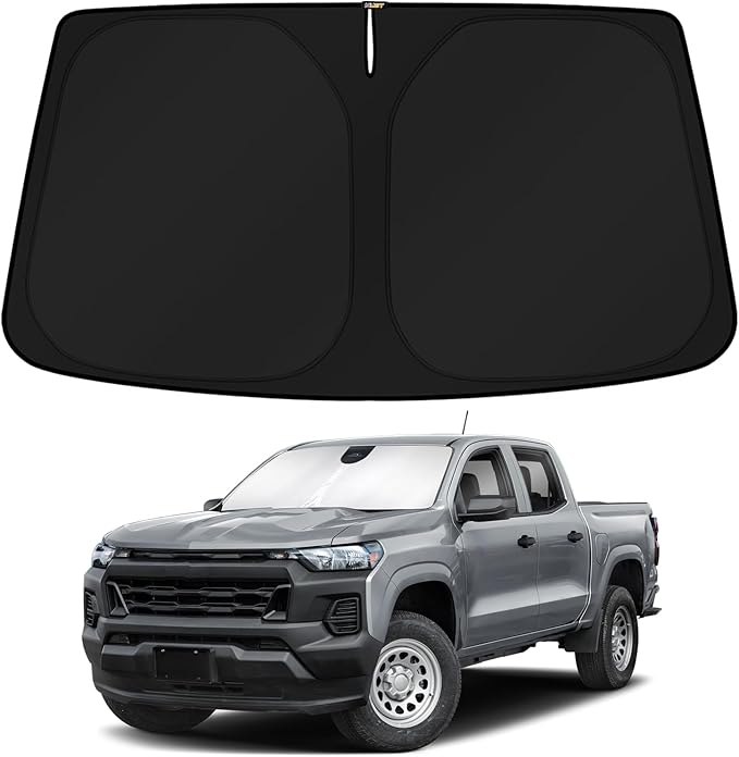 KUST Windshield Sun Shade for Chevrolet Chevy Colorado 2023 2024 2025 2026 Accessories Custom Fit Sunshades Sun Visor Protectors Blocks UV Rays