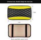 Car Center Console Cushion Pad, 12.6 × 7.48 Inches Waterproof Car Armrest Seat Box Cover, PU Leather Armrest Cover Protector for Most Vehicle, Universal Car Interior Accessories (Black+Yellow)