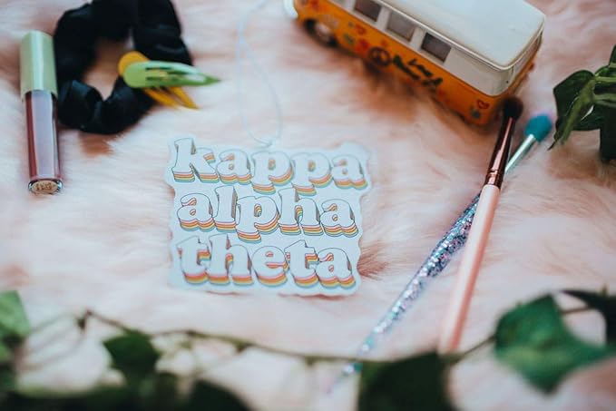 Sorority Shop Kappa Alpha Theta Retro Air Freshener - KAT Bubblegum Scented Air Freshener – Sorority Retro Design Air Freshener for Car or Dorm– Sorority Gift, Charm Paraphernalia