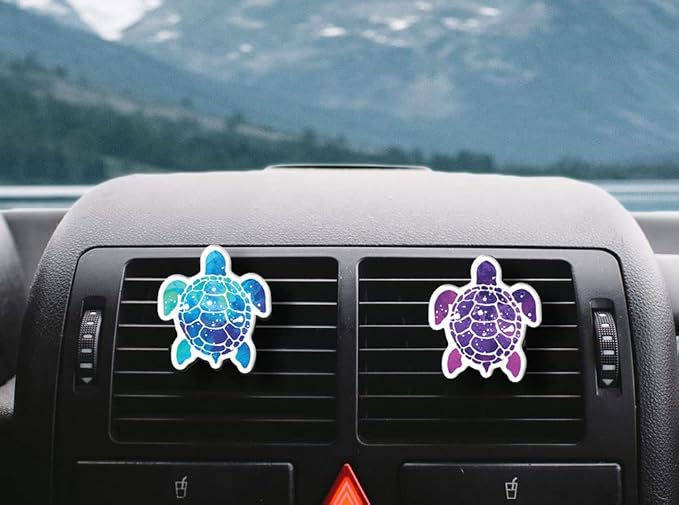 WIRESTER Set of 2 Fresh Scented Car Air Freshener Vent Clip, Decorative Accessories, Interior Decoration for Cars (Cat, Dog, Frog, Cow, Owl, Turtle, Sunflower, Baseball)
