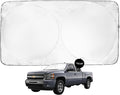 Windshield Sun Shade -Certified 99.87% UVB & 99.02% UVA Car Sun Shade. Award Winning Sunshade - Patented Technology | Compatible for Chevrolet Silverado 1500 (2007-2013) | Car Shades by Kinder Fluff