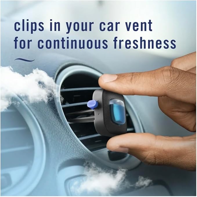 Febreeze Auto Air Freshener Vent Clips, Cedar with Vetiver, Patchouli, Sandalwood Scent, 2 Count, 80 Day Intensity Control