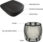 West Llama Linen Front Car Seat Cover Protector Anti-Slip Bottom Seat Cover Fits 95% of Vehicles,Wrapping Around The Bottom,Diamond Pattern(Black-1Pcs)