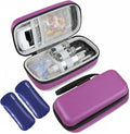 Insulin Cooler Travel Case, Portable EVA Medicine Travel Cooler, Diabetes Case with 2 Reusable Ice Packs TSA Approved for Diabetic Supplies Patent Pending(Purple-No Temp)