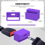 Morlike Silicone Seatbelt Secure Buckle Safety Cover Lock (Purple, 2 Pack)