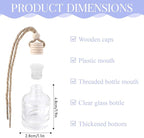 20Pcs Hanging Empty Car Freshener Glass Bottle, Essential Oil Car Diffuser, Aromatherapy Fragrance Perfume Diffuser Bottle Pendant with Wooden Caps & Hanging String(8ML)