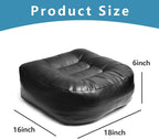 YOUFI Super Thicken Leather Car Seat Cushion for Adults - Portable Angle Lift Seat Pad with Breathable Cover, Handle, and Buckle - Ideal for Trucks, SUVs, and Office Chairs(Black)