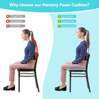 Seat Cushions for Office Chairs Wheelchair Cushion for Long Sitting Back Pain，Memory Foam Seat Car Computer Desk Chair Cushion，Coccyx Cushion for Tailbone Pain Relief Office Chair Butt Pillow Purple