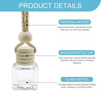 5PCS Hanging Car Air Freshener, Car Air Freshener Diffuser, 8ml Empty Glass Auto Oil Perfume Aromatherapy Diffuser Charms, Refillable Perfume Bottles for Most Vehicles (Square, Style 1)