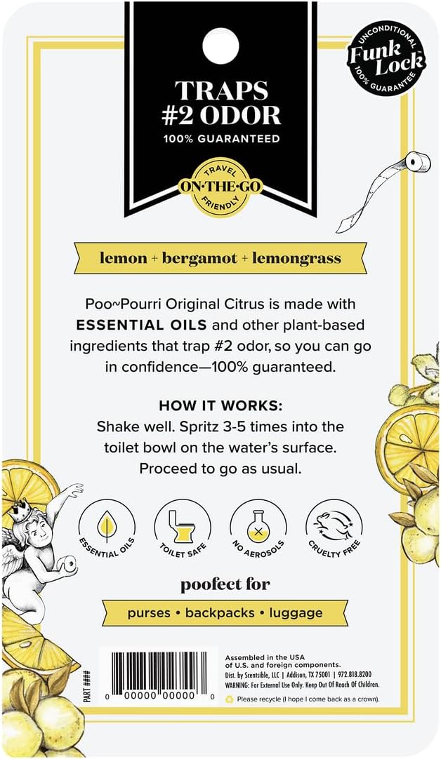Poo-Pourri Before-You-Go Pocket Toilet Spray, Travel Essentials, Original Citrus, 1 Fl Oz 2 Pack, Up to 50 Uses, On-The-Go Bathroom Odor Deodorizer with Essential Oils, TSA Approved Size