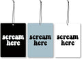 Mancheng-zi Scream Here Car Air Freshener 3Pcs, Spooky Horror Gothic Witchy Air Freshener Hanging for Cars Closet Drawer or Books, Cute Scream Car Accessories Mirror Decor for Women