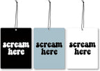 Mancheng-zi Scream Here Car Air Freshener 3Pcs, Spooky Horror Gothic Witchy Air Freshener Hanging for Cars Closet Drawer or Books, Cute Scream Car Accessories Mirror Decor for Women