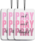 Pink Christian Car Air Freshener Hanging 3Pcs Pink Christian Decor for Car, Pray on It Bible Verses Car Accessories Interior for Women Religious Church Gifts for Women Girls(Black I)