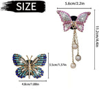Blue and Pink Butterfly Air Vent Clip Accessories Air Conditioning Outlet Clip Car Air Freshener Dashboard Accessories Charm Car Inter Decor Cute Interior Accessories for Women (4 Pcs)