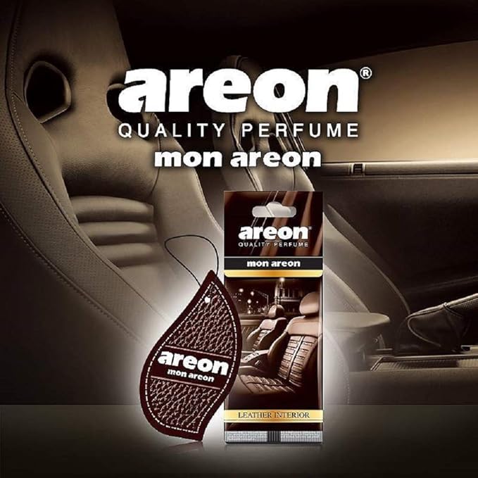 AREON MON MA42 Hanging Best Car Air Freshener Leather Interior Scent, Paper Hanging Ornaments, Long Lasting Scent for Car or Home 12 Pack