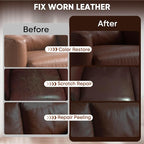 Leather Recoloring Balm - Scratch Repair & Color Restore Kit for Faded Leather, Leather Couch & Car Seats - 12OZ Leather Restorer Balm for Furniture, Auto Interior, Vinyl, Accessories (Medium Brown)