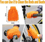 Bike Cleaning kit Precision Bicycle Cleaning Brush Tool Set Including Bike Chain Cleaner Brush, suitable for Mountain, Road, City, Hybrid,Dirt,BMX Bike and Folding Bike,8 Pieces