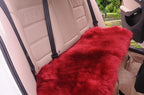 Winter Warmth: Universal Sheepskin Seat Cushion Cover - Natural Wool, for Cars, Trucks, SUVs & Vans - Cozy & Stylish Driving Companion Rear Wine Red