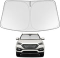Proadsy 2026 Upgrade Windshield Sun Shade Custom Fit 2013-2018 Santa Foldable Front Sunshade Protector Sun Visor Blocks UV Rays Keep Car Cooler