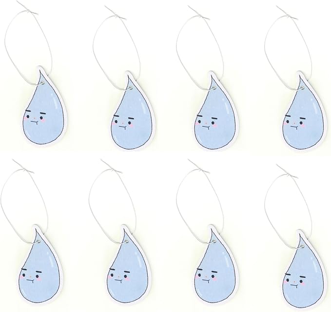 Generic A&D Hanging Air Freshener for Car, Home, Office, Bathroom | 8 Pack | Multiple Designs & Scents (Bikini Tree|Heart|Fish|Bee|Waterdrop|Sock|Golf Ball|Bikini Butterfly) (Waterdrop (Squash))