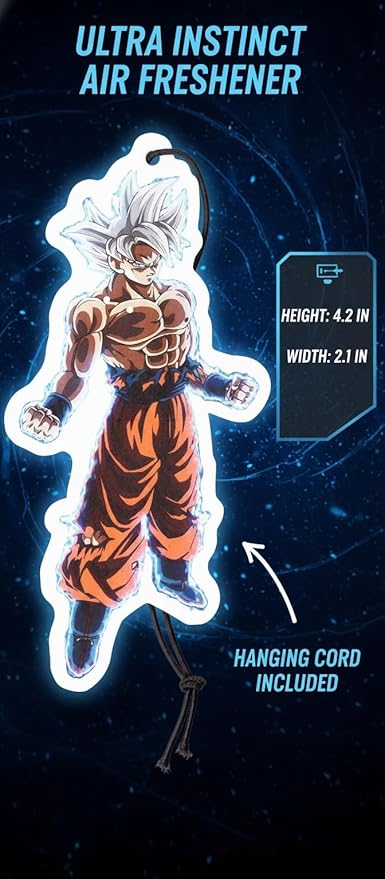 PumpCar car air freshener 2-piece double-sided Goku Ultra Instinct hanging cherry-scented for rearview mirror Car Interior Accessories Household Gifts…