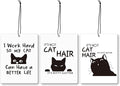 Mancheng-zi Funny Black Cat Car Air Freshener 3Pcs, Cat Mom Dad Gifts for Owners Lovers Air Freshener Hanging for Cars Closet Drawer or Books, Cute Kitty Car Accessories Mirror Decor for Women Men