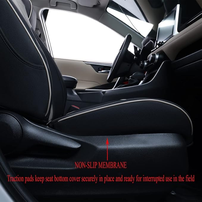 EKR Rav4 Seat Covers Custom Fit for Toyota Rav4 (Hybrid) LE/XLE Premium 2026,Waterproof Leather Car Seat Cover Full Set for SUV,Faux Leather(Black/Gray)
