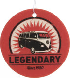 BRISA VW Collection Volkswagen Air Freshener, Room Freshener, Deodorizer for Cars T1 Bus Campervan Motif (Vanilla/Red/Set of 2)