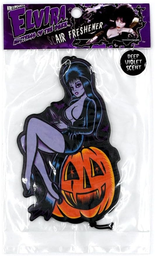 kreepsville 666 Hanging Horror Car Air Freshener Spooky Scent (Elvira Pumpkin Pin-Up)