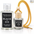 Car Air Freshener with 30ml Refill – Hanging Car Diffuser Oil, Long-Lasting Phthalate-Free Scent – Hanging Car Air Freshener + Refill. (Black Ice (Type), 8 ml)