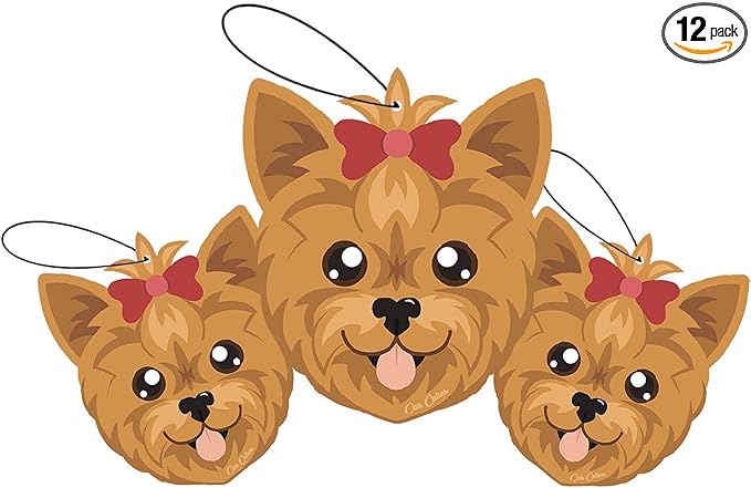 Cute DOG CAR AIR FRESHENERS - Cute Dog Design, Long-Lasting Scent, Portion of Proceeds Benefit Paws Chicago (Pack of 12) (Coffee)