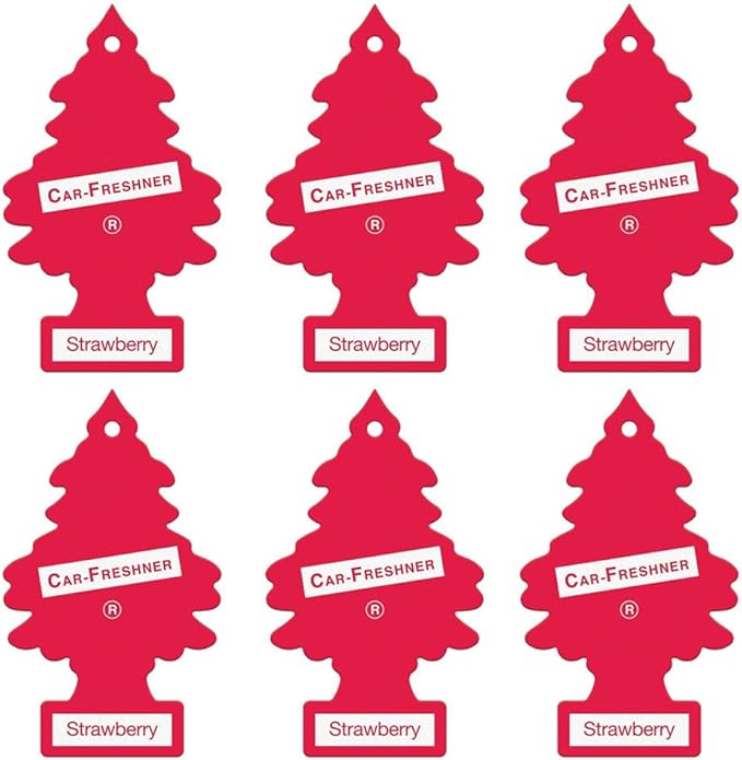 6 Pack Strawberry Scent Little Trees Air Freshener Home Car Hanging Office Aroma