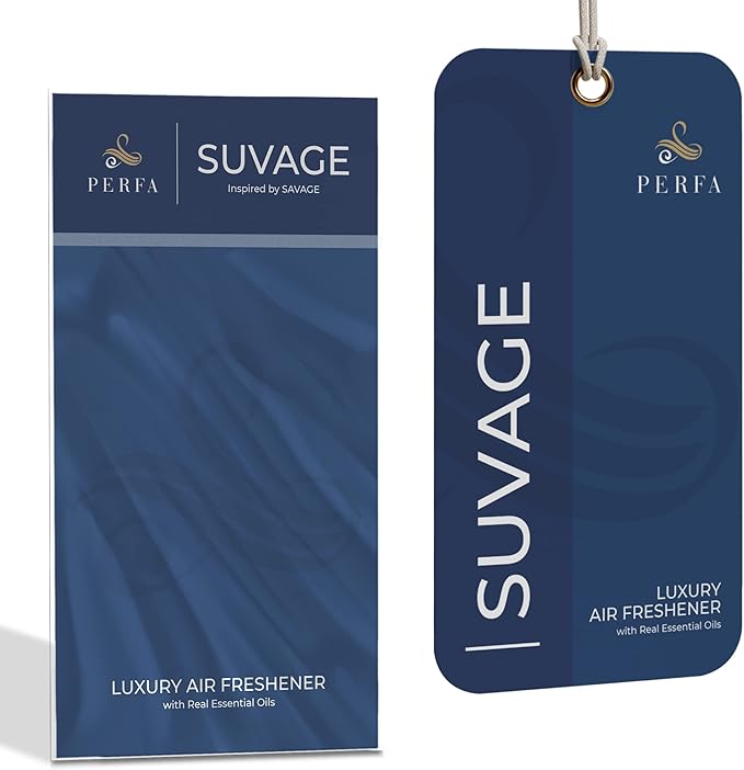 Solvère Disposable Card Freshener for Men | Car Scents Air Freshener with Solvère Fragrance | Strong Car Perfume Air Freshener with Odour Eliminating Technology by Perfa
