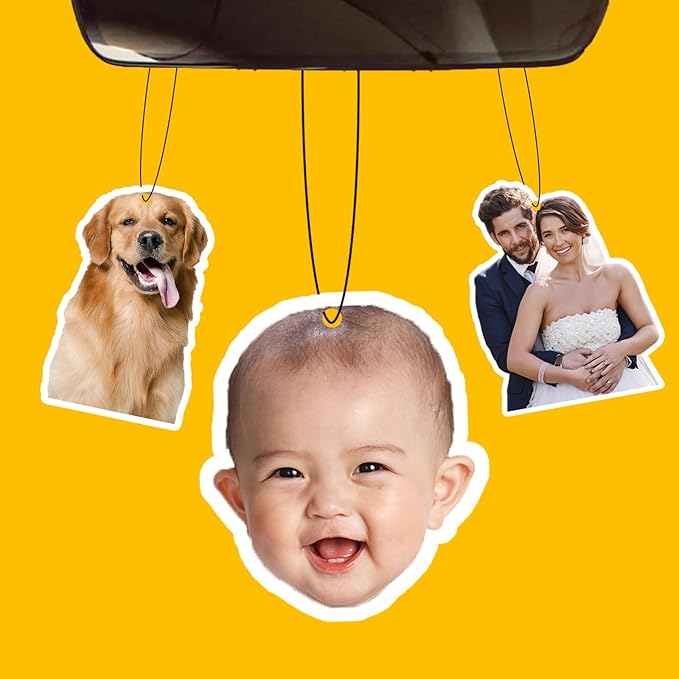 Custom Air Fresheners with Picture,Personalized Photo Air Freshener for Car,Customized Double Sided Dangle it Air Fresheners for Bedroom Bathroom Wardrobe Hanging Ornaments (1p-Irregular Shape)