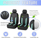 4PCS Cooling Car Seat Covers,Breathable Front Seat Covers with Mesh Construction and Foam Padding,Car Seat Protector to Reduce Back Sweating,Universal Car Interior for Car SUV (Mint)