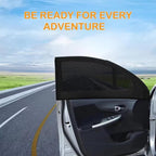 2pcs Car Front Window Sunshade, Breathable Mesh Car Window Screen Streched up to 40", for Night Camping, Privacy Shade