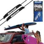 DORSAL Universal Soft Roof Rack Pads for Surfboard Kayak SUPs with Car Tie Down Straps and Storage Bag - Pack of 2 Black Polyester