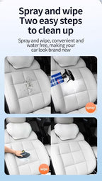 Car Interior Foam Cleaner, Plant Essence & Enzyme Active Waterless Cleaning Spray, Phosphate-Free for Leather Seats/Fabric/Dashboard/Carpet/Steering Wheel, 500ml/16.9oz